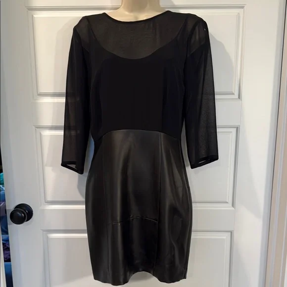 Sandro | Dresses | Sandro Vegan Leather Shear Dress Size Small | Poshmark